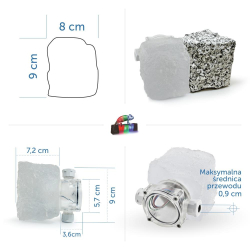 14x LedBruk Granit Mleczny 8x9x6,5 RGBW BZ-146035