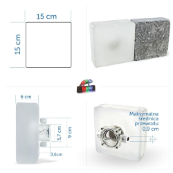 16x LedBruk Rocdeco 15x15 cm Biała zimna-147025